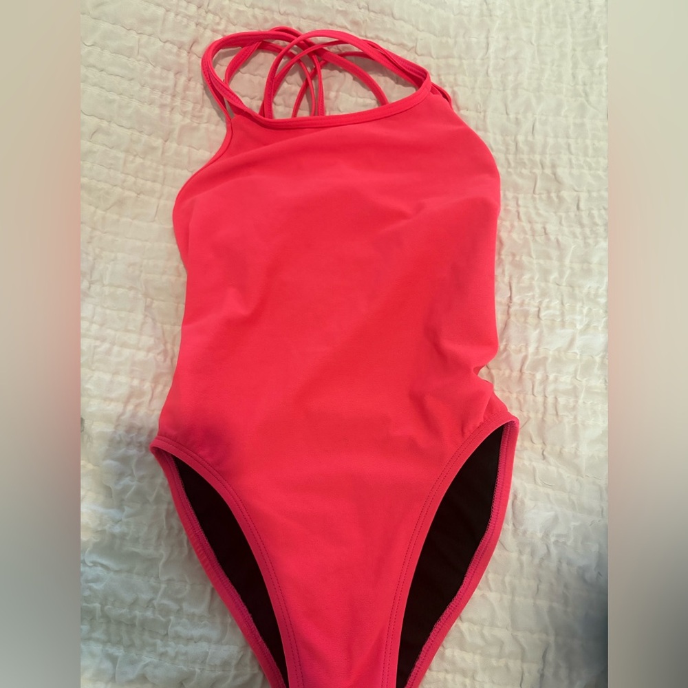 Jolyn “ryker” fixed back onesie size 26, neon pink.